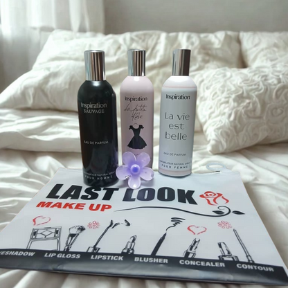 Pack 3 Parfums+ sac maquillage+ Pince girly